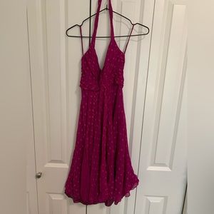 Dolce & Gabbana pink A-line dress with pink dots and spaghetti straps size IT42